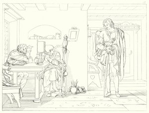 Kuvitus Schillerin Lied von der Glockelle tai Kellon laululle (kaiverrus) tekijältä Friedrich August Moritz Retzsch