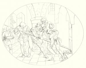 Kuvitus Schillerin Lied von der Glockelle tai Kellon laululle (kaiverrus) tekijältä Friedrich August Moritz Retzsch