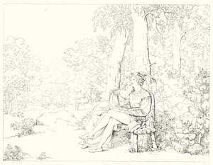 Kuvitus Schillerin Lied von der Glockelle tai Kellon laululle (kaiverrus) tekijältä Friedrich August Moritz Retzsch