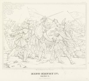 Kuningas Henrik IV, osa I, näytös V, kohtaus 4 (kaiverrus) tekijältä Friedrich August Moritz Retzsch