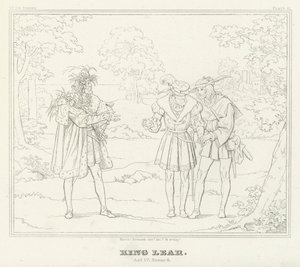 Kuningas Lear, näytös IV, kohtaus 6 (kaiverrus) tekijältä Friedrich August Moritz Retzsch