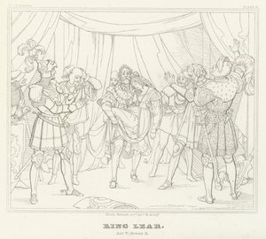Kuningas Lear, V näytös, kohtaus 3 (kaiverrus) tekijältä Friedrich August Moritz Retzsch