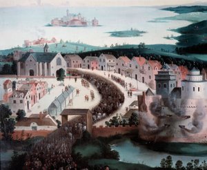 Francois I:n ja Henri VIII:n haastattelu camp du cloth d