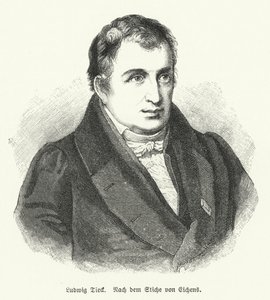 Ludwig Tieck, saksalainen runoilija ja kriitikko (litho) tekijältä Friedrich Eduard Eichens