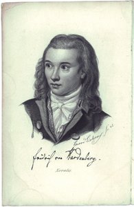Runoilija Novalisin muotokuva 1772-1801, 1845 tekijältä Friedrich Eduard Eichens