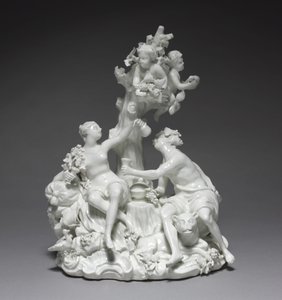 Bacchus ja Venus, valmistaja Tournay Factory, Belgia, n. 1755 tekijältä Friedrich Elias I Meyer