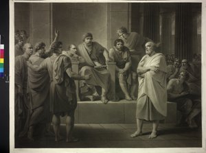 Sokrates tuomareiden edessä tekijältä Friedrich Heinrich Fuger