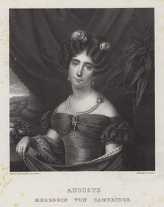 Augusta, Cambridgen herttuatar (litho) tekijältä Friedrich Jentzen