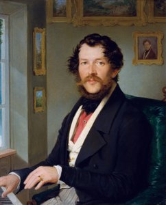 Muotokuva herrasmiehestä pianon edessä tekijältä Friedrich Johann Gottlieb Lieder