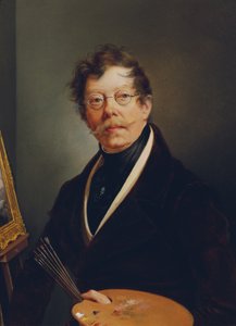 Omakuva maalaustelineessä tekijältä Friedrich Johann Gottlieb Lieder