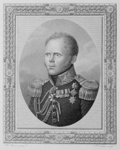 Venäjän suurruhtinas Konstantin Pavlovitšin muotokuva 1779-1831, 1800-luvun ensimmäinen neljännes. tekijältä Friedrich John