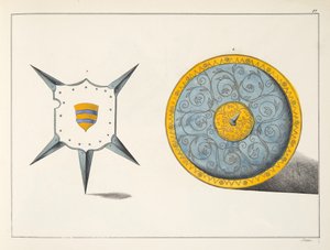 Kilvet, levy julkaisusta "A History of the Development and Customs of Chivalry", kirjoittanut tohtori Franz Kottenkamp, julkaissut Carl Hoffmann, 1842 tekijältä Friedrich Martin von Reibisch
