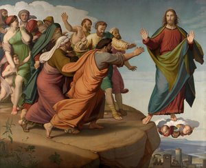 Kristus pakenee fariseuksia tekijältä Friedrich Overbeck