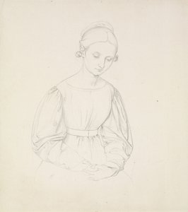 Taiteilijan vaimon muotokuva Nina, n. 1830 (grafiitti paperille) tekijältä Friedrich Overbeck