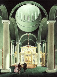 Sisäkuva Aleksanteri Nevskin kirkosta Potsdamissa, 1838