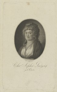 Muotokuva kirjailijasta Christiane Sophie Ludwig, os. Fritsche 1764-1815, n. 1810