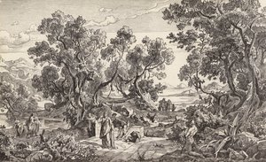 Nausikaja ja Odysseus (kaiverrus) tekijältä Friedrich the Elder Preller