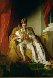 Keisari Franz I Itävallan keisarikunnan kruunajaispuvussa ... tekijältä Friedrich von Amerling