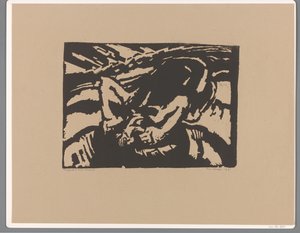 Polvistuva mies tekijältä Frits van den Berghe (signed by artist)
