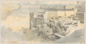Toledo näköalalla Alcazarille tekijältä Fritz (Friedrich) Bamberger