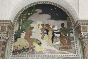 Wandgemälde im Muschelsaal des Kurhaus Wiesbaden