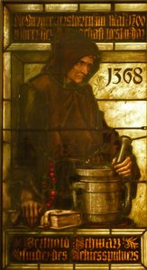 Berthold Schwarz, ruudin keksijä, 1368 tekijältä Fritz Geiges