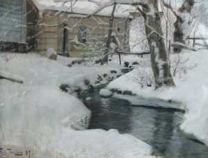 Talvi Stordin saarella (maalaus) tekijältä Fritz Thaulow