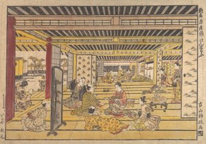 Käsisumo-peli New Yoshiwarassa, n. 1740. tekijältä Furuyama Moromasa