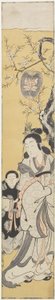 Xiwangmu (lännen kuningatar Mather) ja Attendant, n. 1764 (värillinen puupainatus) tekijältä Fusanobu Tomikawa