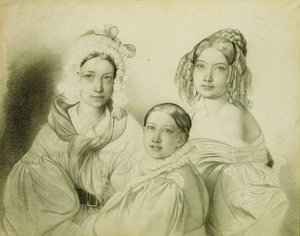 Kreivitärten Praskovia, Nadezhda ja Maria Vjazemsky muotokuva, 1835