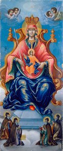 Jumalan äiti Pecherskaya. Fjodor Nikonovskin maalaus (aktiivinen 1700-luvun loppu), tempera puulle tekijältä Fyodor Nikonovsky