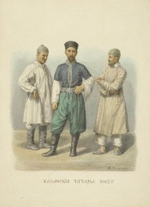 Kazanin tataarit, kuvitus sarjasta Clothing of the Russian State, 1869