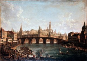 "Näkymä Moskovan Kremlistä ja Bolšoi Kamennyn sillalta Suurkivisilta", 1810-luku