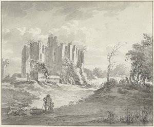 Maisema raunioilla ja joidenkin maanviljelijöiden kanssa tekijältä G.F. Buijs (possibly)