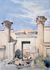 "Sisäänkäynti Ramses III:n temppeliin", Egypti, 1800-luku tekijältä GF Weston