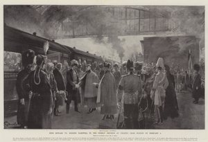 Kuningas Edward VII jätti hyvästit Saksan keisarille Charing Crossin asemalla 5. helmikuuta tekijältä G.S. Amato