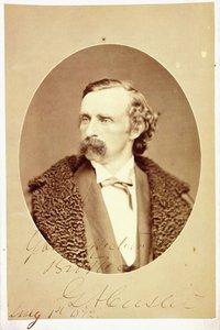 Kaappimuotokuva George Armstrong Custerista, signeerattu ja kaiverrettu hänen veljelleen Tom Custerille tekijältä G. A. Custer