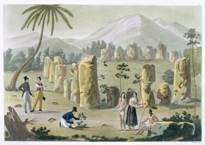 "House of the Ancients", Island of Tinian, levy 31 Jules Ferrarion teoksesta "Le Costume Ancien et Moderne", julkaistu noin 1820-30-luvulla (katso myös 206893)