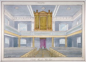 Holy Trinity Churchin sisustus, Newington, Southwark, Lontoo, 1826 tekijältä G Yates