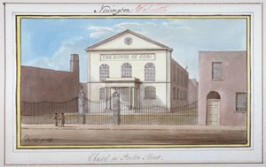 Näkymä kappelista Penton Streetillä, Southwarkissa, Lontoossa, 1825 tekijältä G Yates