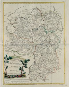 Berrin, Nivernoisin, Marchen, Bourbonin ja Auvergnen hallintoa, G. Zulianin kaiverrus otettu Antonio Zattan Venetsiassa vuonna 1776 julkaistun uusimman atlasin Tome I:stä, yksityinen kokoelma tekijältä G. Zuliani