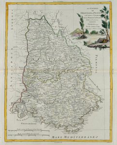 Governances of Dauphin, Provence, County of Venaissin ja Principate of Orange, G. Zulianin kaiverrus otettu Tome I:stä Venetsiassa vuonna 1777 julkaistusta uusimmasta atlasista, jonka Antonio Zatta, Priv tekijältä G. Zuliani