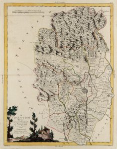 Veneton osavaltion maa-alue: Vicenzan alue, joka on jaettu sen piispakunnille ja maistraateille, G. Zulianin kaiverrus Tome II:sta Venetsiassa vuonna 1782 julkaistusta Antonio Zattan "uusimmasta atlasuksesta", yksityinen kokoelma tekijältä G. Zuliani