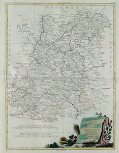 Ile de Francen ja Orleansin hallinnot, G. Zulianin kaiverrus otettu Venetsiassa vuonna 1776 julkaistun uusimman atlasin Tome I:stä, Antonio Zatta, yksityinen kokoelma tekijältä G. Zuliani