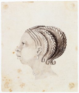 Länsiafrikkalaisen naisen pää, noin 1775 (akvarelli)