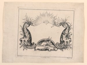 Escutcheon, "Recueil Nouveau de Differens Cartouche" tekijältä Gabriel Huquier