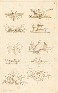 Mallit Tail-piecesille: pl. 7 tekijältä Gabriel Huquier after Claude Gillot