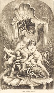 Triton ja Nymfi tekijältä Gabriel Huquier after François Boucher