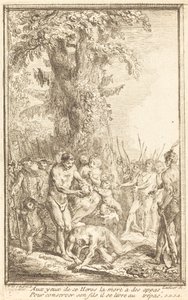 Poikansa puolesta uhraavan isän sankarillinen teko tekijältä Gabriel Jacques de Saint Aubin