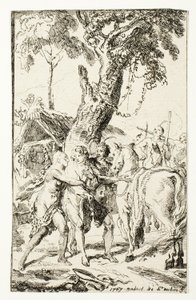 M. de Belle-Islen pako, Attakapas-vanki, levy neljä Les Nouveaux Voyages aux Indes Occidentalesista tekijältä Gabriel Jacques de Saint Aubin